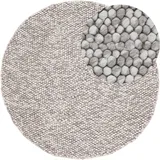 carpetfine »Calo«, rund, 16 mm Höhe, Handweb Teppich, Uni-Farben, meliert, handgewebt, 70% Wolle