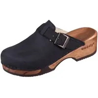 Woody  Clogs Pantoletten Manu 6526  geöltes Leder 6526  in Schwarz, 39