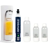 Drinkmate OmniFizz Wassersprudler und Getränkesprudler, besprudelt jegliche Getränke, inkl. 425g (bis zu 60L) CO2 Zylinder (Klassisches Weißes Bündel)