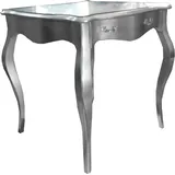 Casa Padrino Barock Esstisch Silber mit Schublade 80 x 80 cm - Esszimmer Tisch Möbel - Silber