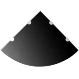 furnicato Wandregal Wand-Eckregal 45 x 45 cm Schwarz aus Hartglas, 1-tlg., Stabile Glasablage mit 15 kg Tragkraft für Bad und Wohnzimmer schwarz 45 cm x 0.8 cm
