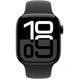 Apple Watch Series 10 GPS + Cellular 42 mm Aluminiumgehäuse diamantschwarz Sportarmband schwarz M/L