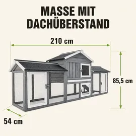 zooprinz Kleintierstall Don Camillo 210 x 85,5 x 54 cm Grau/Weiß