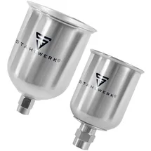 STAHLWERK Alu Lackierbecher Set / Fließbecher 125 ml und 600 ml Farbbecher