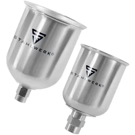 STAHLWERK Alu Lackierbecher Set / Fließbecher 125 ml und 600 ml Farbbecher