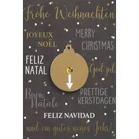 Bsb Weihnachtskarte mit Umschlag - Liebevolle Weihnachtspost mit Sprachen-Motiv