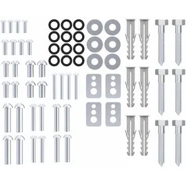 PerfectHD Perfect VESA Schraubenset - 66 teilig, optimal für Befestigung, TV Wandhalterung, Halterung, Befestigungsschrauben mit Dübel & Unterlegscheiben, silber