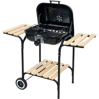 LUND Holzkohlegrill 45x40 cm mit Deckel und Ablage, Campinggrill