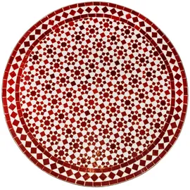 Marrakesch Orient & Mediterran Interior Albaicin Mosaiktisch Ø 100 x 75 cm Bordeaux/Natur