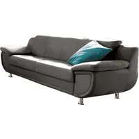 3-Sitzer TRENDMANUFAKTUR "Rondo, Breite 207 cm, breite Armlehnen, Füße chromfarben", braun, B:207cm H:85cm T:94cm, Microfaser PRIMABELLE (100% Polyester);Kunstleder SOFTLUX;Struktur (54% Polyacryl, 46% Polyester);NaturLEDER (echtes Rindsleder ) in Sitz und Rücken, Korpus in Kunstleder Softlux, Sofas, wahlweise mit Federkern, pflegeleichte Bezügen, Unser Dauertiefpreis