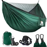 COVACURE Outdoor-hängematte mit Moskitonetz, Ultraleicht, Atmungsaktiv, Tragkraft 200 Kg 290 x 140 cm Grün
