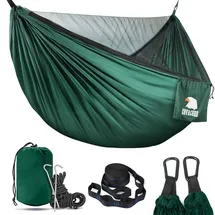 COVACURE Outdoor-hängematte mit Moskitonetz, Ultraleicht, Atmungsaktiv, Tragkraft 200 Kg 290 x 140 cm Grün