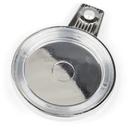 Halter Steuerplakette / Vignette rund Plastik chrom