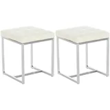 CLP 2er Set Edelstahl-Sitzhocker Barci Kunstleder I Moderne Hocker Mit Hochwertiger Polsterung Und Bodenschonern In Vielen Farben