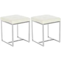 CLP 2er Set Edelstahl-Sitzhocker Barci Kunstleder I Moderne Hocker Mit Hochwertiger Polsterung Und Bodenschonern In Vielen Farben
