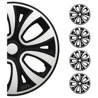 Omac 4X Radkappen Radzierblenden Radblenden 16" Zoll Stahlfelgen Glänzend Schwarz-Weiß