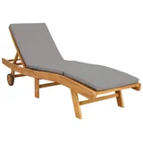 vidaXL Sonnenliege 1 St. klappbar 200 x 60 x 80 cm Braun/Hellgrau