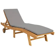 vidaXL Sonnenliege 1 St. klappbar 200 x 60 x 80 cm Braun/Hellgrau