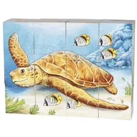 GoKi 57418 - Würfelpuzzle Australische Tiere, 12-teilig, Holz