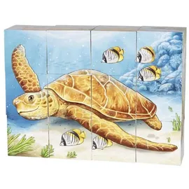 GoKi 57418 - Würfelpuzzle Australische Tiere, 12-teilig, Holz
