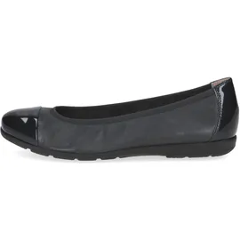 CAPRICE Damen Ballerinas aus Leder mit Lack, Blau (Ocean Comb), 37 EU