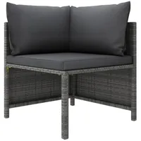 vidaXL 4-Sitzer-Gartensofa Loungesofa grau