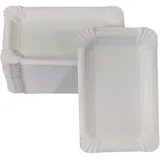 LogiPack GeRo 100 flache Pappteller weiß eckig 11 x 17 cm