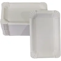 LogiPack GeRo 100 flache Pappteller weiß eckig 11 x 17 cm