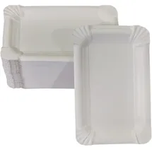 LogiPack GeRo 100 flache Pappteller weiß eckig 11 x 17 cm
