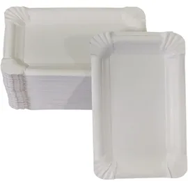 LogiPack GeRo 100 flache Pappteller weiß eckig 11 x 17 cm