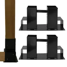 Baumarktplus Holzstapelhilfe 2er Set lackierter Stahl 34 x 10 cm schwarz