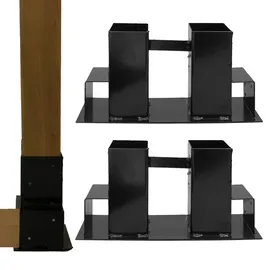 Baumarktplus Holzstapelhilfe 2er Set lackierter Stahl 34 x 10 cm schwarz