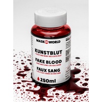 Metamorph Theaterschminke Kunstblut Flasche 250 ml – Filmblut, Fließt und wirkt wie echtes Blut – ideal für großflächigere Anwe rot