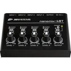 JB-Systems NANOMIX-4BT USB Interface 4-Kanal Line Mixer