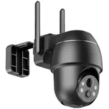 TWUFY Überwachungskamera 5MP Überwachungskamera Aussen Akku Kabellose WLAN IP Kamera Outdoor (innen, Aussen, Outdoor, Außenbereich, Außen, Farbnachtsicht wasserdichte Kamera PIR-Bewegungserkennung, 360° PTZ Kamera Überwachung Außen,Audio- und Lichtalarm, H.265-Videokomprimierung, 2-Wege-Audio,Multi-User-Unterstüitzung) schwarz