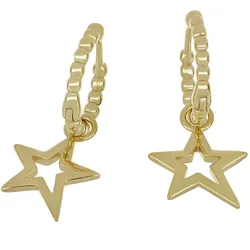 Paar Creolen FIRETTI "Schmuck Geschenk Silber 925 Ohrschmuck Sterne", gold (gelbgoldfarben), Ohrringe, Damen, Silber 925 (Sterlingsilber)