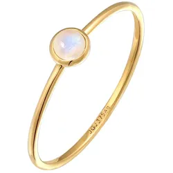 Elli PREMIUM Solitär Mondstein Edelstein 375 Gelbgold 58 Damen 