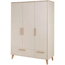 roba Kinderkleiderschrank Jil 3-türig mit 2 Schubladen onesize Holz massiv beige