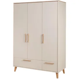 roba Kinderkleiderschrank Jil 3-türig mit 2 Schubladen onesize Holz massiv beige