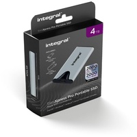 Integral 4TB SlimXpress Pro Tragbare USB 3.2 Gen 2x2 SSD – Bis zu 2000MB/s Lesegeschwindigkeit und 2000MB/s Schreibgeschwindigkeit - Kompaktes Aluminiumgehäuse. Kompatibel mit Mac, PC und mehr