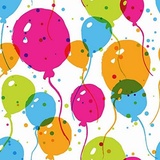 Duni Paper+Design 191986 - Dessin-Servietten Splash Balloons, Größe 33x33 cm, 20 Stück, 3-lagig, Luftballons, Mundtuch, Mundserviette, Partygeschirr, Tischdekoration, Geburtstag, Gartenparty