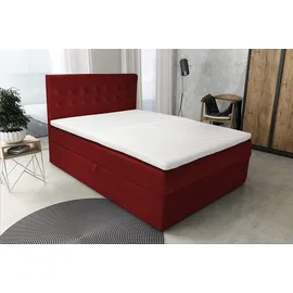 Best For Home Boxspringbett S-Deluxe 200 x 200 cm Rot