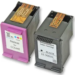 Refill 2er Set HP 300XLBK CC641EE + 300XLC CC644EE Druckerpatronen wiederbefüllt Schwarz + alle Farben von Gigao