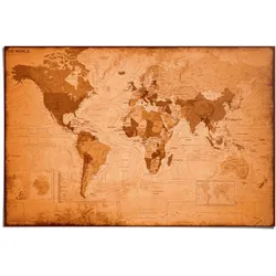 Poster REINDERS "Weltkarte", braun (farbe bild(er): braun), B:91,5cm H:61cm T:0,1cm, Papier, Bilder