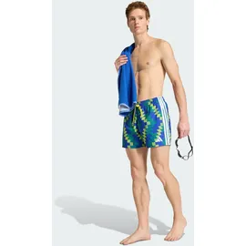 adidas Football-Inspired Graphic Badeshorts Bright Yellow/White S