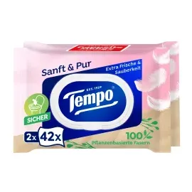 Tempo Sanft & Pur Feuchte Toilettentücher 2 x 42 St.