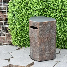ELEMENTI Abdeckung für 11 kg Gasflaschen Naturstein-Optik 47 x 38 x 62 cm Braun