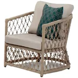 JVmoebel Gartensessel Sessel Beige Design Couch Sofa Relax Rattan Lounge Polster Sitzer (Sessel), Made in Europa beige