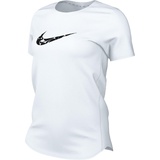 Nike Damen W Nk One Swsh Hbr Df Ss Top, White/Black, XS