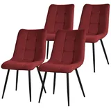 ML-DESIGN Stuhl Esszimmerstühle mit Rückenlehne moderne Design Lounge Küchenstühle (4 St), Polsterstuhl Esstischstühle 4er Set Küchenstuhl Polyester bis 120kg rot